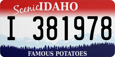 ID license plate I381978