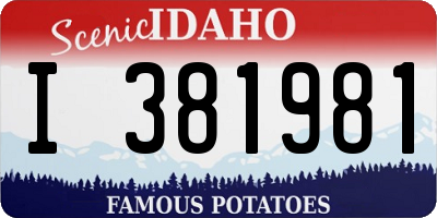 ID license plate I381981