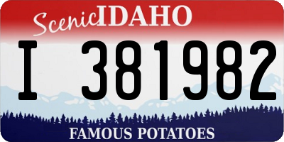 ID license plate I381982