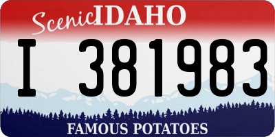 ID license plate I381983