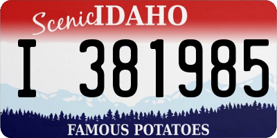 ID license plate I381985