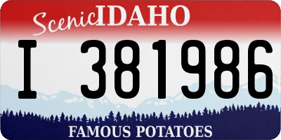 ID license plate I381986