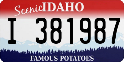 ID license plate I381987
