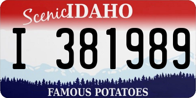 ID license plate I381989