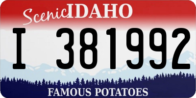 ID license plate I381992