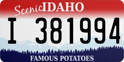 ID license plate I381994