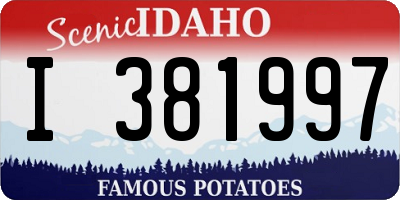 ID license plate I381997
