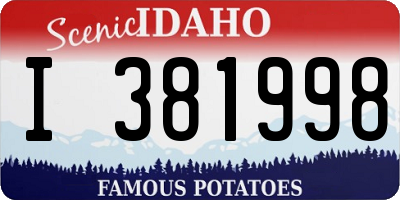 ID license plate I381998