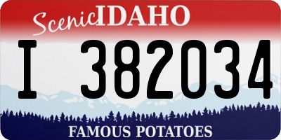 ID license plate I382034