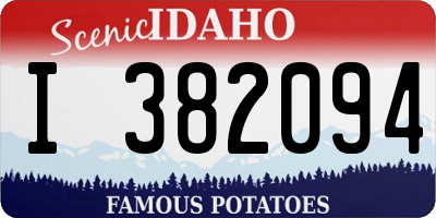 ID license plate I382094