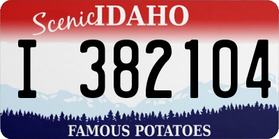 ID license plate I382104
