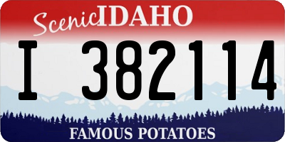 ID license plate I382114