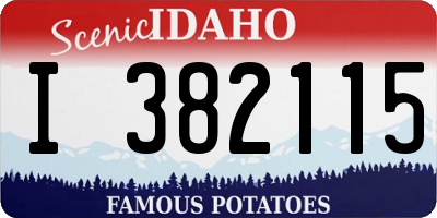 ID license plate I382115