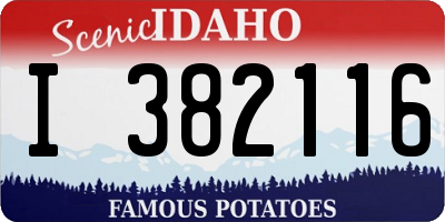 ID license plate I382116