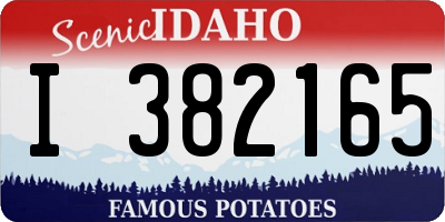 ID license plate I382165