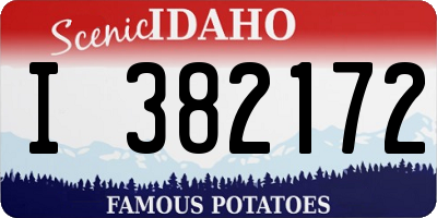 ID license plate I382172