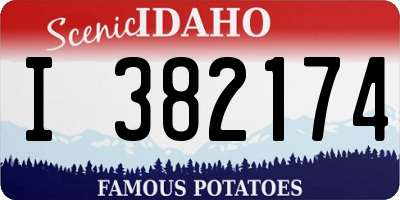 ID license plate I382174