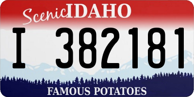 ID license plate I382181