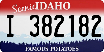 ID license plate I382182