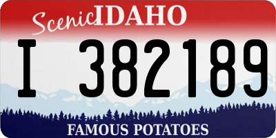 ID license plate I382189