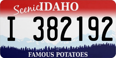 ID license plate I382192