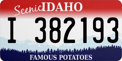 ID license plate I382193