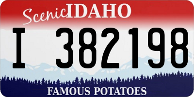 ID license plate I382198
