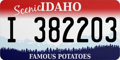 ID license plate I382203