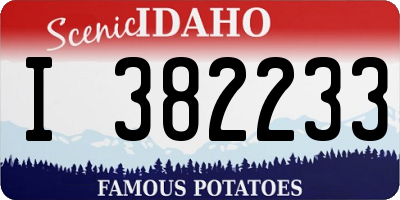 ID license plate I382233