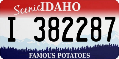 ID license plate I382287