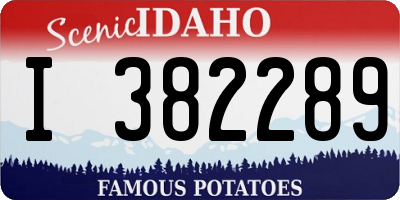 ID license plate I382289