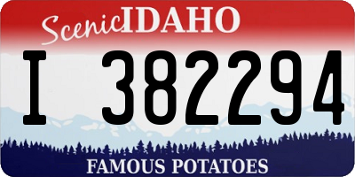 ID license plate I382294