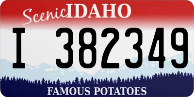 ID license plate I382349