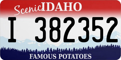 ID license plate I382352
