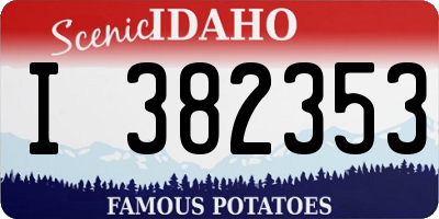 ID license plate I382353