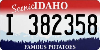 ID license plate I382358