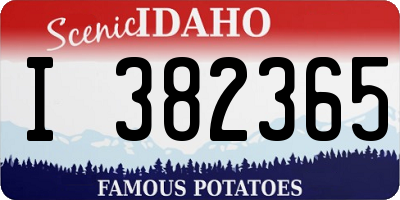 ID license plate I382365