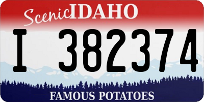 ID license plate I382374