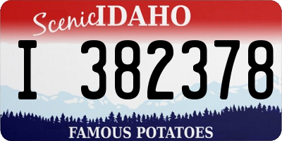 ID license plate I382378