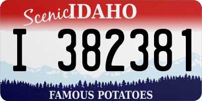 ID license plate I382381