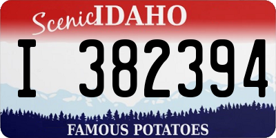 ID license plate I382394