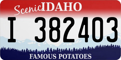 ID license plate I382403