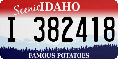ID license plate I382418