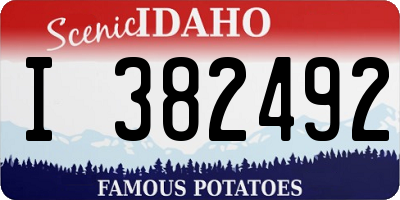 ID license plate I382492