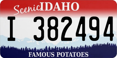 ID license plate I382494