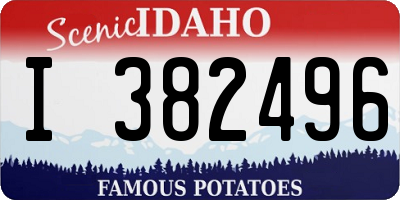 ID license plate I382496