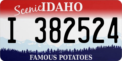 ID license plate I382524