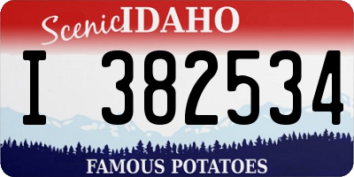 ID license plate I382534