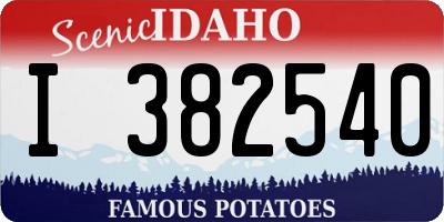 ID license plate I382540