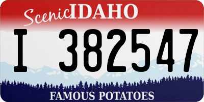 ID license plate I382547